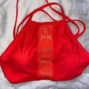 Aerie Coral Bikini Halter top